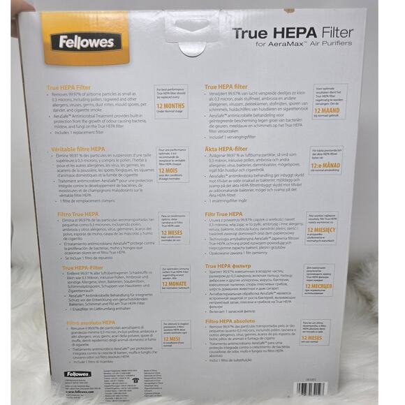 AeraMax Fellowes True Hepa Filer for AeraMax Air Purifiers 1 Filters NIB - Picture 4 of 4